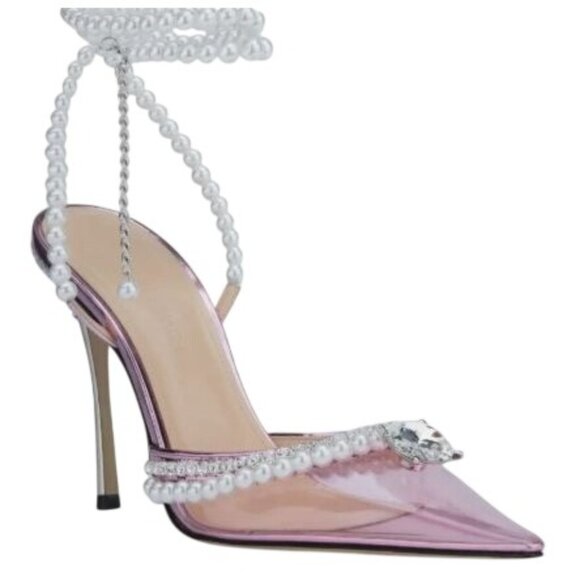 Mach & Mach Shoes - MACH & MACH Diamond of Elizabeth Pumps Women's Pink Pearl Pointed EU 36.5 US 6.5
